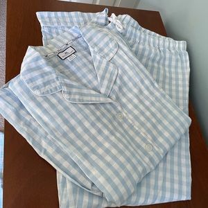 Petite Plume Maternity PJs Blue Gingham
